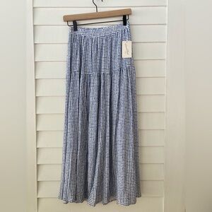 Universal Thread | Blue & White Grid Tiered Maxi Skirt XS NWT